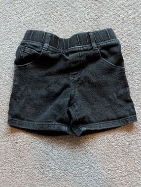 Kids 2T Black Pull-On Denim Shorts